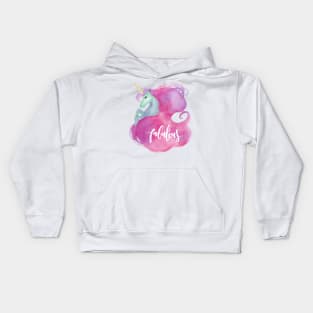 Fabulous Unicorn with Pink Mane Kids Hoodie